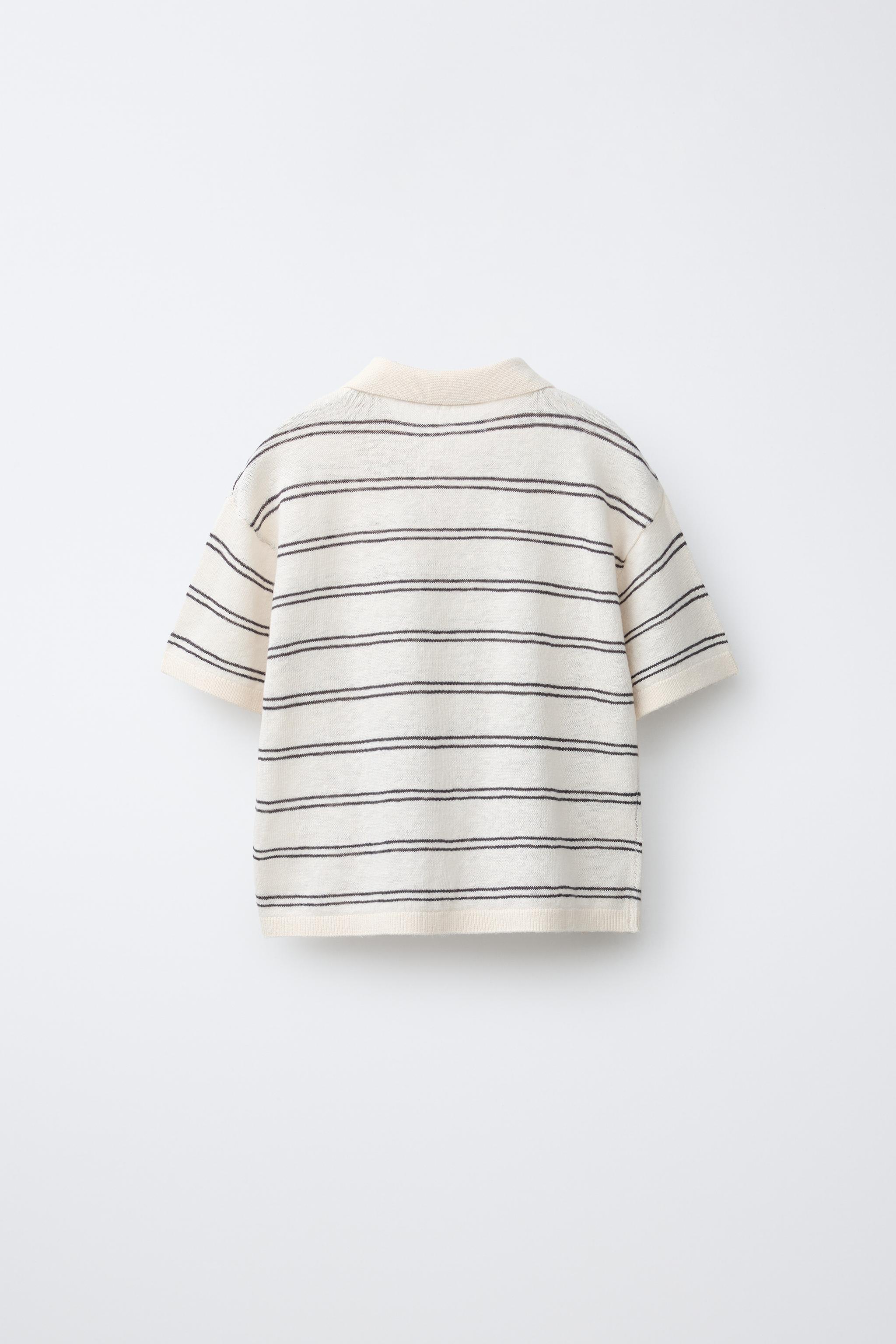 KNIT COTTON LINEN POLO SHIRT